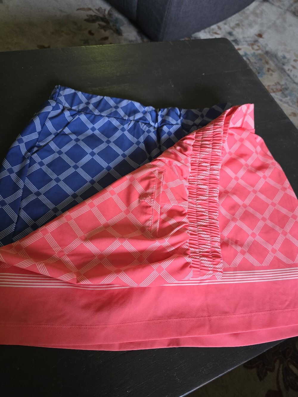 Kyodan Blue and Pink Plaid Mini Skirts